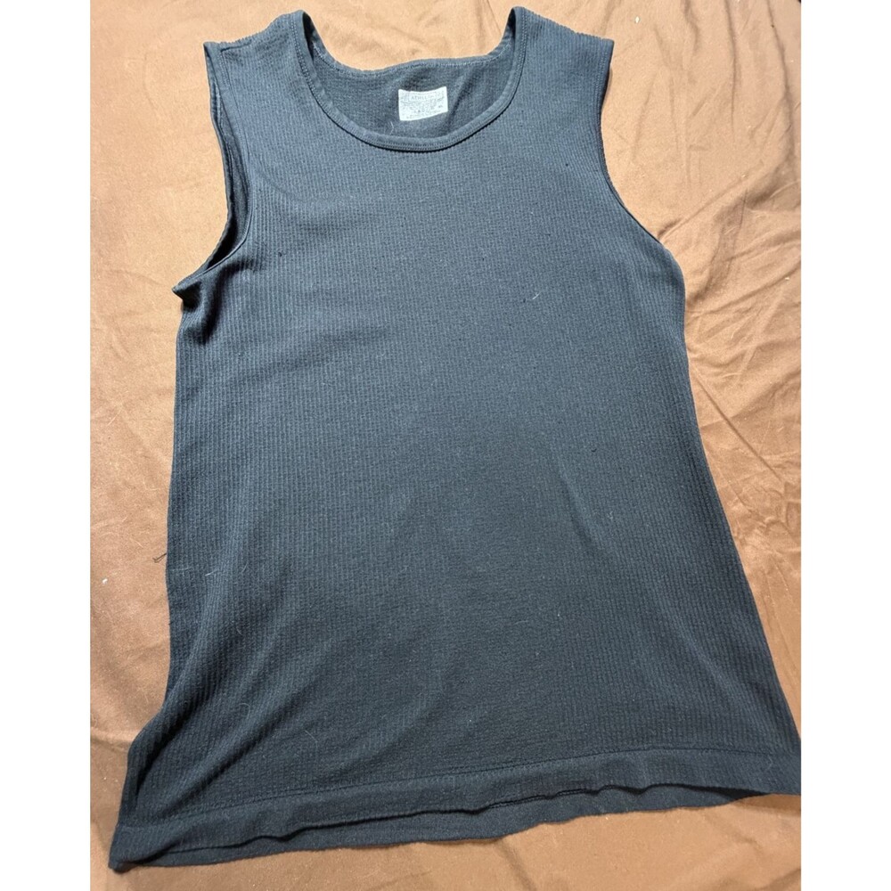Athleta Ribbed Tank Top Womens XL Black Stretch Scoop Neck Sleeveless Pullover